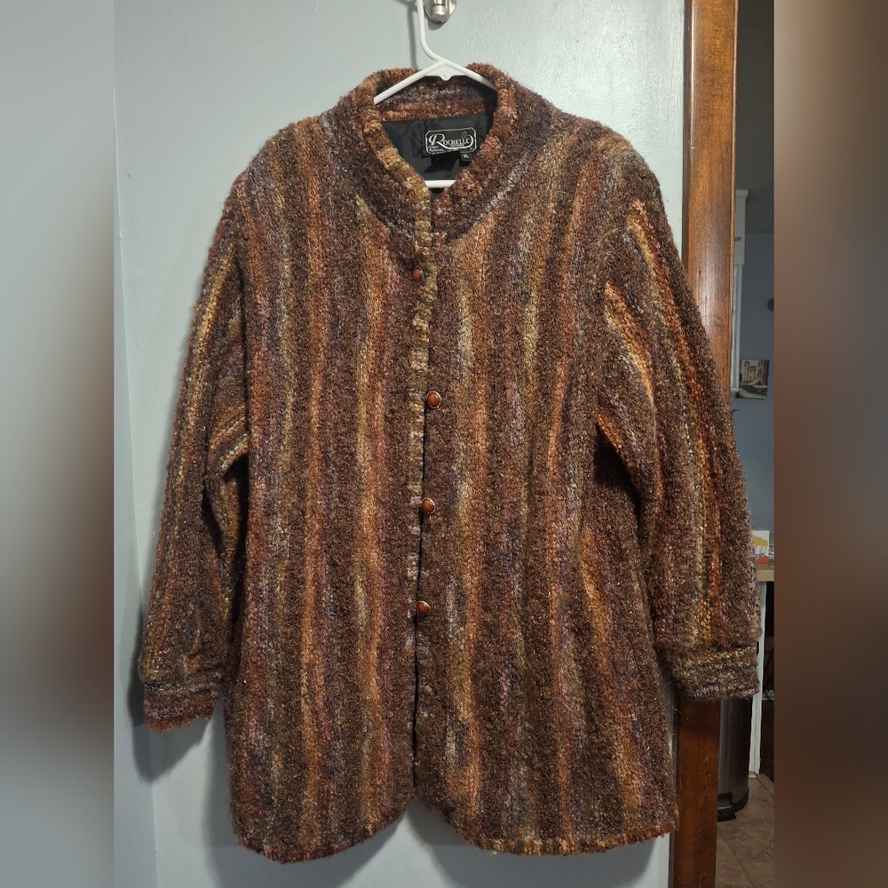 Rochelle California, Tan Teddy Jacket Plush Winter Wear